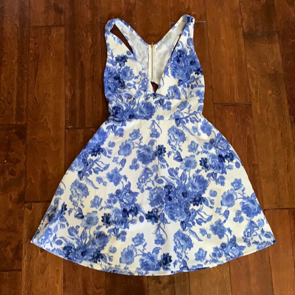 Blue and white floral Charlotte Russe dress